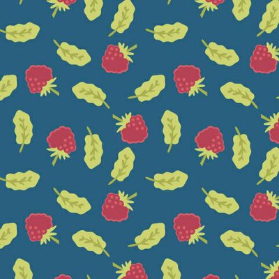 Ягоды малины, летний паттерн