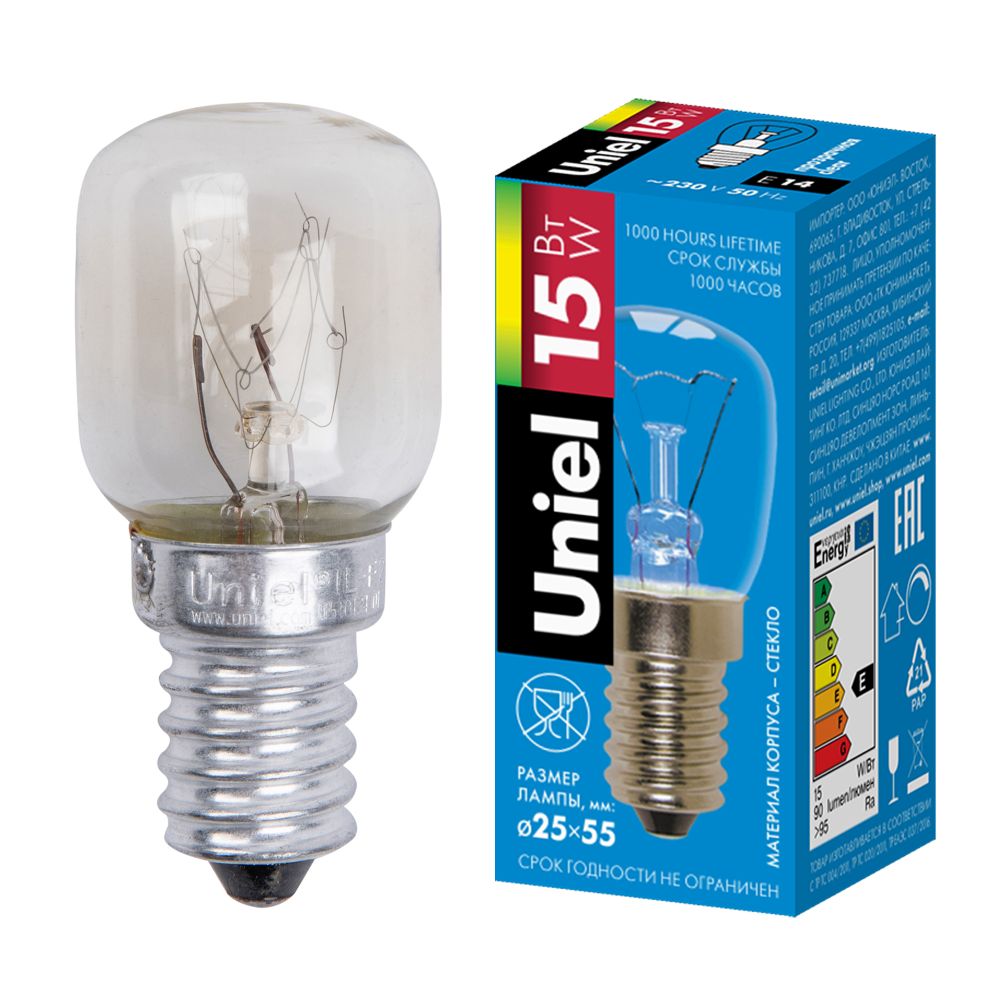 IL-F25-CL-15-E14 Лампа накаливания для холодильников. Картонная упаковка