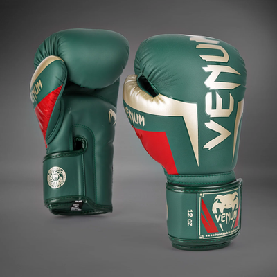 Боксерские перчатки Venum Elite Green/Red/Gold