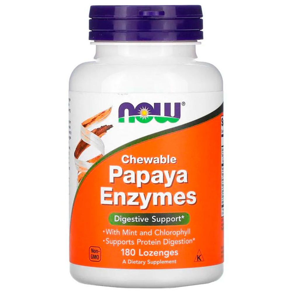 NOW Papaya Enzyme Chewable (180 жеват. пастилок)