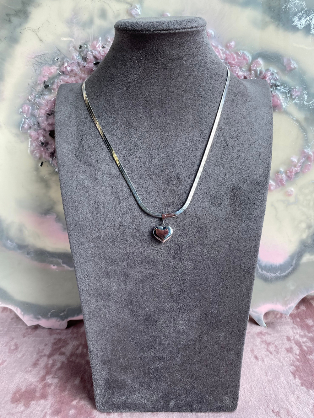 Цепочка с подвеской Сердце, сталь