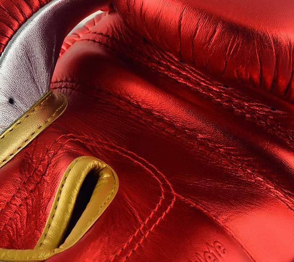 Перчатки боксерские AdiSpeed Metallic красно-золото-серебристые adiSBG501ProM