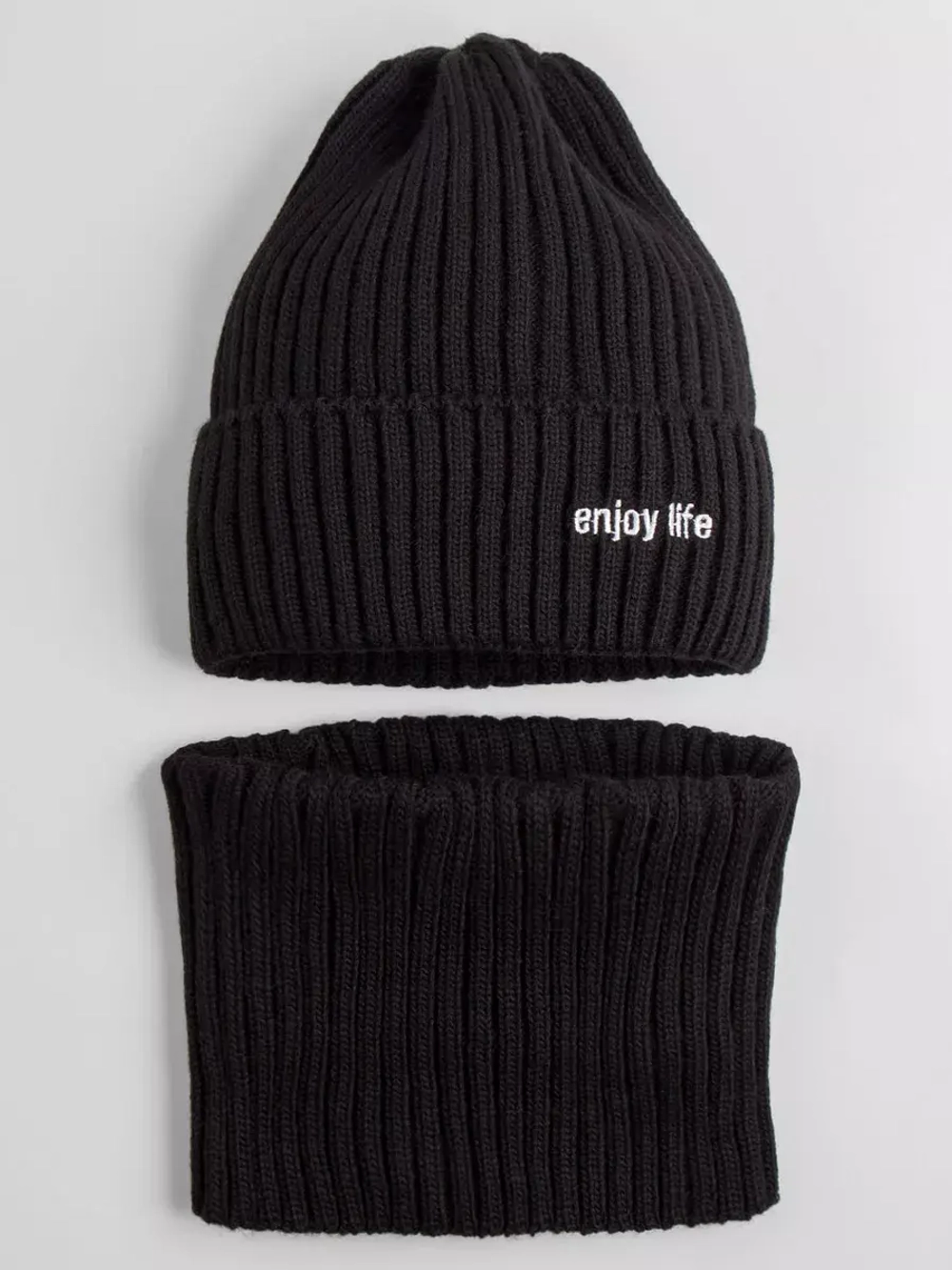 Шапка детская осенняя со снудом серая