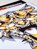 Наклейка - Стальной волк