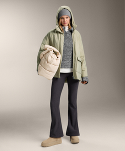 Oysho Утепленная водоотталкивающая куртка FELLEX® с AEROGEL, серый хаки