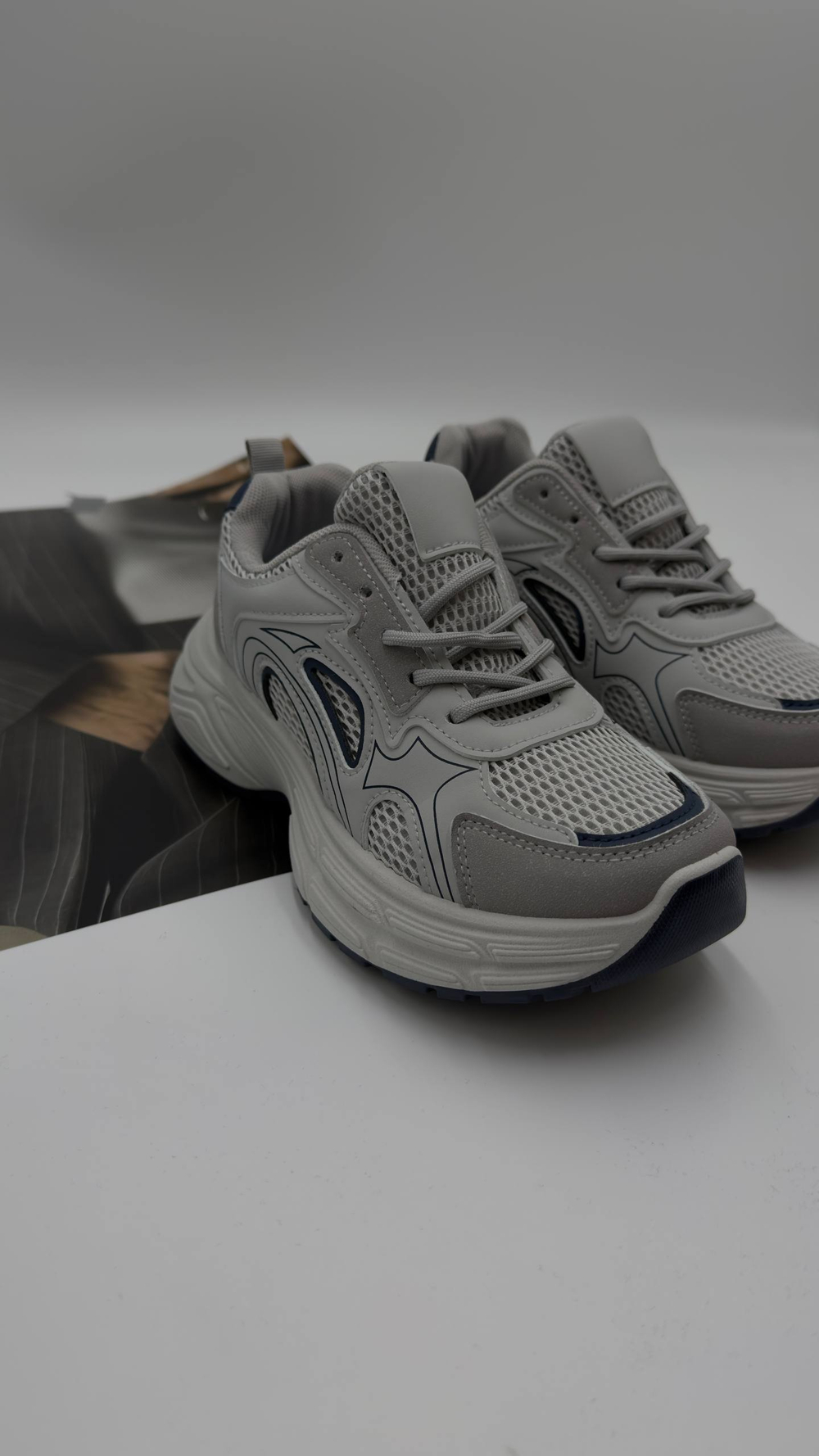 Кроссовки женские экокожа арт. 841-3 цвет "серый"