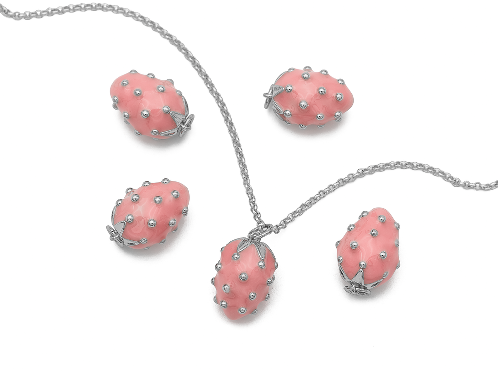 Подвеска Клубничка 17мм, эмаль