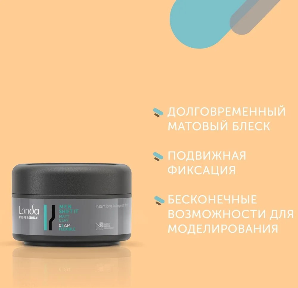 Londa SHIFT IT матовая глина для волос нормальной (эластичной) фиксации 75мл
