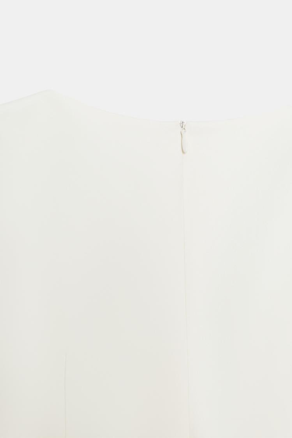 ZARA КОРОТКОЕ ПЛАТЬЕ СО СКЛАДКАМИ И КАРМАНАМИ, ЭКРЮ