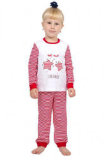 Пижама для девочки (80-48, полоса красная узкая+белый)