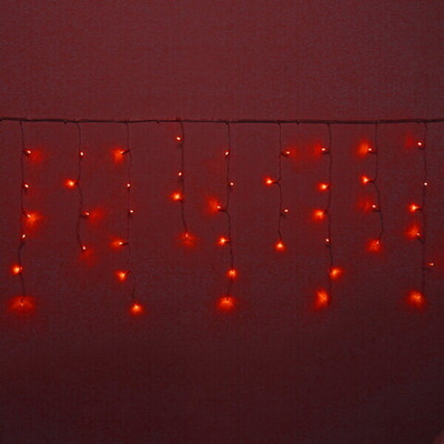 Гирлянда для улицы БАХРОМА ш3м* в40/60см 100 ламп LED, прозр. пров, 8 реж, IP-54, Красный (возможность соединения)