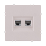 Розетка двойная Ethernet RJ45 Cat.6, кашемир матовый Kollinger Eclipse EC-018CM