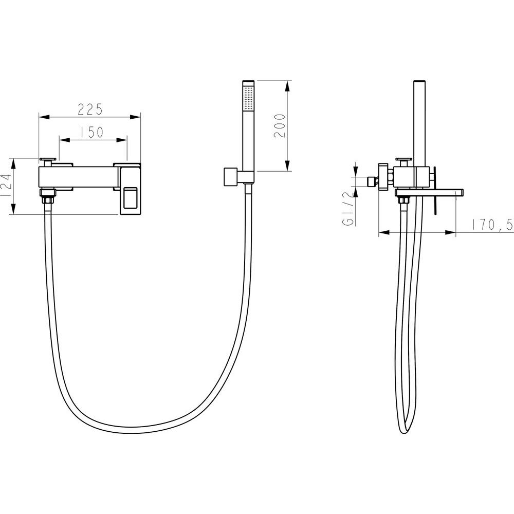 Смеситель для ванны с душем Boheme Q 143-BB