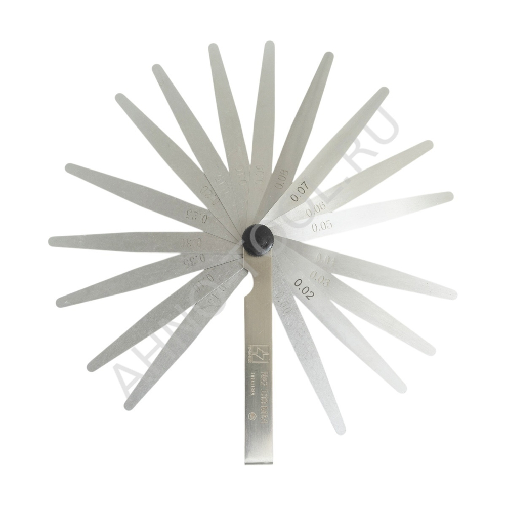 Набор щупов №2 (0.02 - 0.5мм), 17 пластин, 100мм ГОСРЕЕСТР 90277-23 ТОЧИНТЕХ (с поверкой)