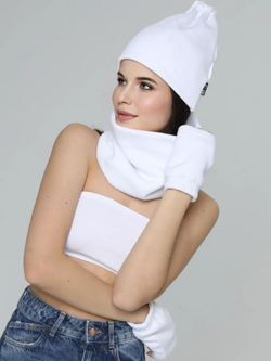 Шапка бини с начесом для хвоста, дред и кос