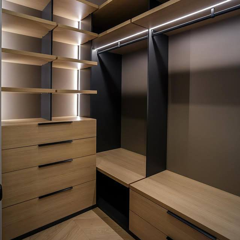 Индивидуальные гардеробные в стиле лофт на заказ