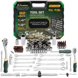 Набор инструментов 82+6пр. 1/4''1/2''6pt RockFORCE RF-4821-5 GOLD
