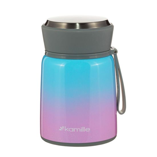 Термос для еды 530 мл. из нержавеющей стали Kamille KM 2096 с ложкой и ручкой