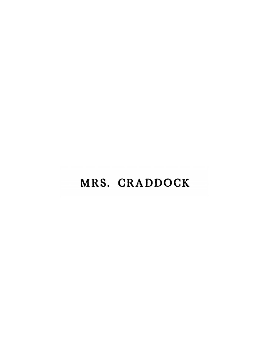 Mrs. Craddock | Maugham W. Somerset