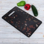 Доска разделочная пластиковая «Stone» 23*37*1см Крошка темная, прямоугольная