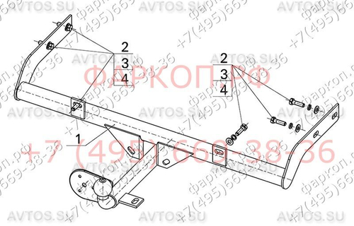 Фаркоп для Datsun on-DO (2014-) (без электрики) (паспорт и сертификат) AvtoS.DO04