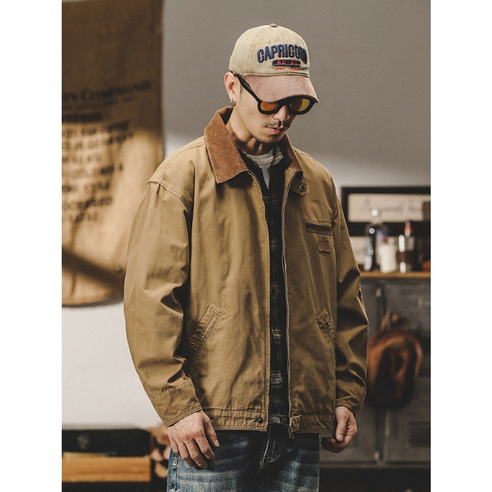 Винтажная Рабочая куртка в американском стиле, Мужская весенне-осенняя