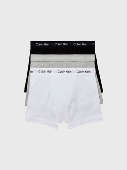 Мужские трусы Calvin Klein боксеры-транки 3-Раск Cotton Stretch Multi Gray / Black