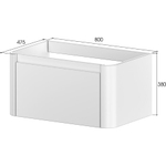 Тумба c раковиной VOI 786-080-L+782-080-R-L 80 см, на 1 отверстие, рифленая, LUNA