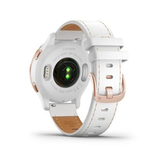 Смарт часы Garmin Venu 2S Безель цвета розового золота с кожаным ремешком 010-02429-23