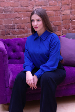 Блузка женская 3366ВП, василёк #86В093366ВП