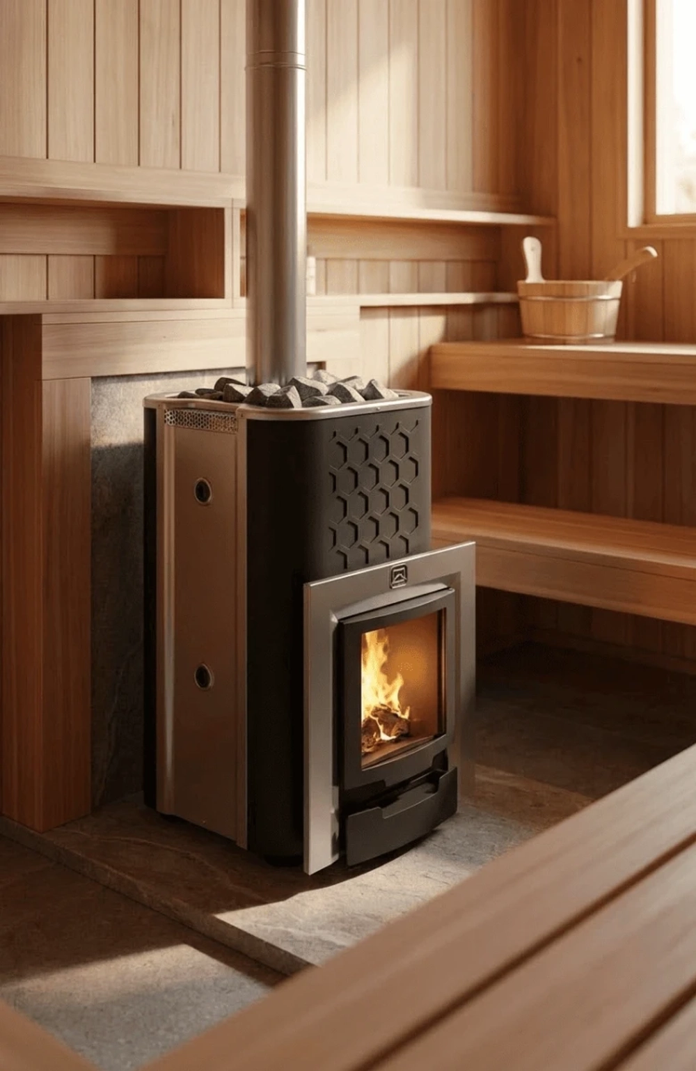 Печь для бани Сибирь-20 ЛРК Профи Панорама (2.0)