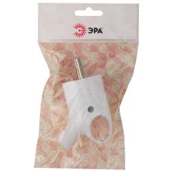 Вилка ЭРА Vx4-W с заземлением угловая с кольцом 16A белая