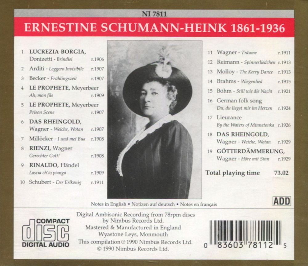 Ernestine Schumann-Heink / Schumann-Heink (CD)
