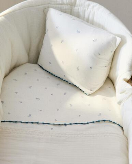Комплект постельного белья Zara Home, 75х100 см, хлопок 100%, с растительным принтом, 1661/499