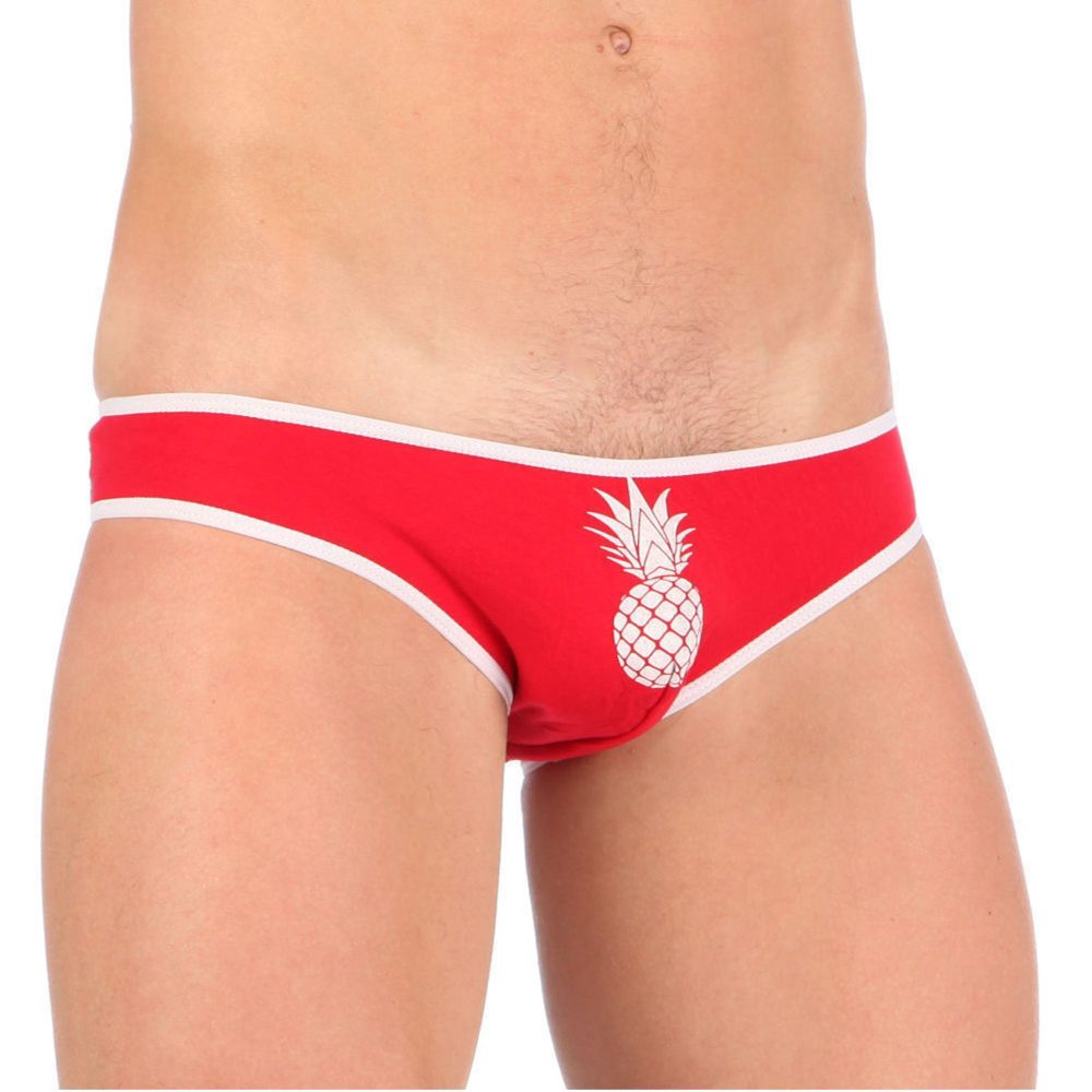 Набор из 3 эротических трусов-слипов с принтом-ананасом (Размер: L) (Цвет: разноцветный)