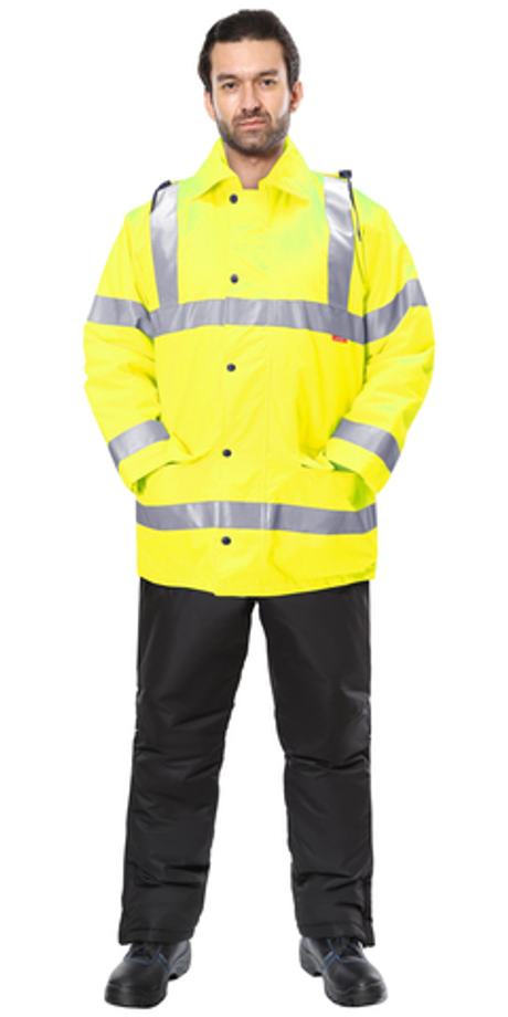 Куртка "Атлас": зимняя, флуоресцентный желтый СОП, тк.Оксфорд (ЧЗ)