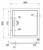 Душевой поддон Cezares TRAY AS-A 90x90 черный