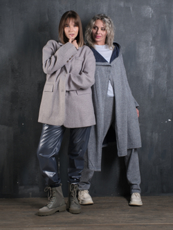 Жакет - полупальто/дымчато -лиловый