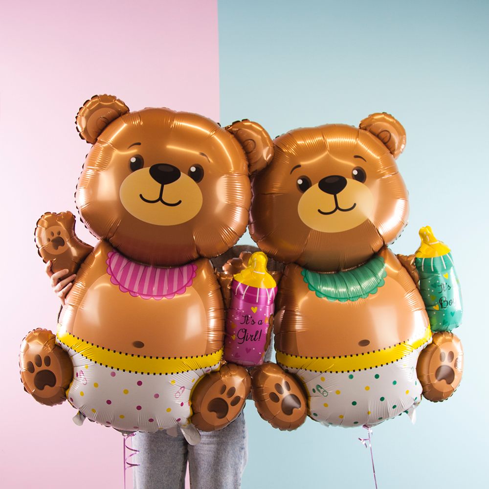 Шар (47''/119 см) Фигура, Медвежонок для мальчика, 1 шт.