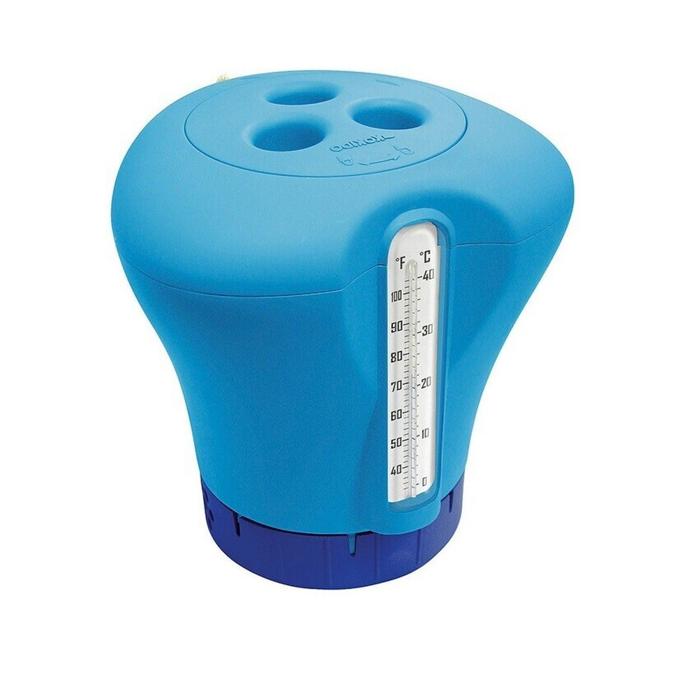 Поплавок дозатор для бассейна для таблеток 200гр - с термометром синий - K619BU - Kokido
