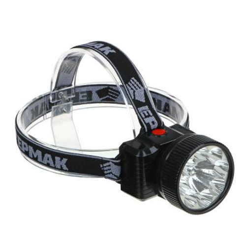 Фонарь налобный LED 8 ярк, вилка 220В  ЕРМАК
