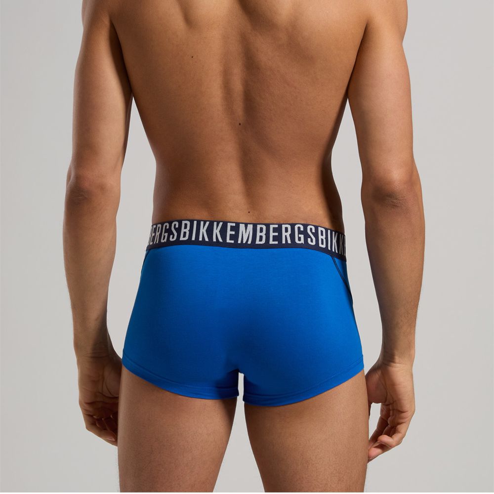Мужские трусы хипсы синие набор 2 в 1 Bikkembergs FASHION PUPINO BKK1UTR06BI