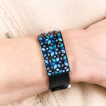 Браслет Fiore Luna на черном кожаном ремешке CB13209-3