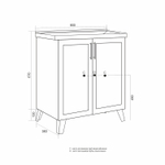 Тумба д/ванной "РИФ-80" 2 створки  белый под рак."Fest- 80"  мебельный (Sanita Luxe)(ПВХ)