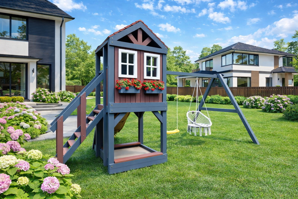 Детский домик с качелями "Прованс" моедель-3