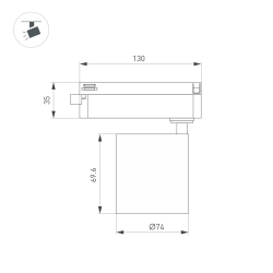 Светильник LGD-DYKE-2TR-R75-16W Day4000 (WH, 20 deg, 230V) (Arlight, IP20 Металл, 5 лет) 052151