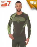 Футболка мужская BRUBECK DRY с длинным рукавом, графит/лимон