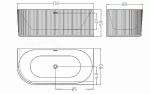 Ванна акриловая Esbano Bagama ESVABAGAL/ESVABAGAR 170х80 белая