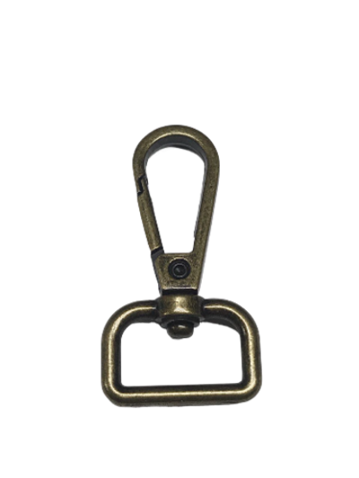 Карабин на вертлюге 20 мм, бронза (140428-20)