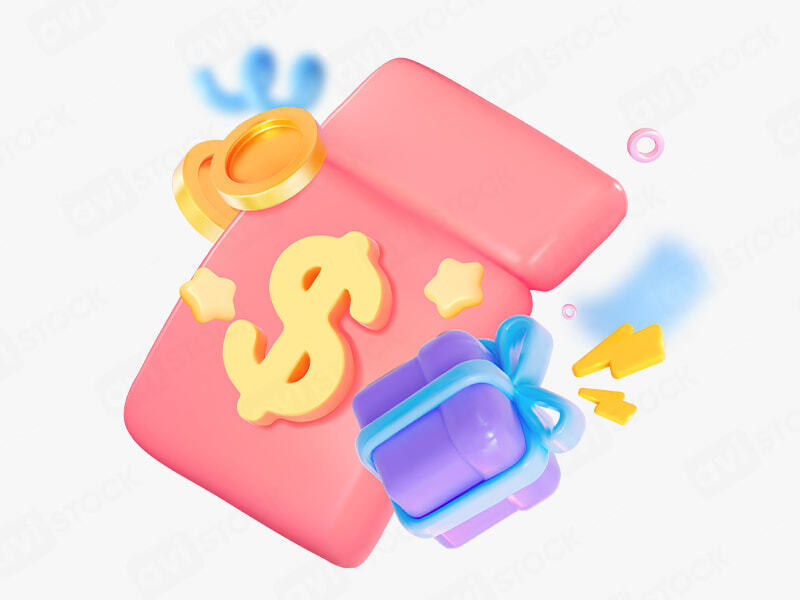 Красный купон со знаком доллара